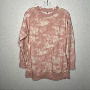 Old Navy Women’s Camo Boyfriend Tunic Sweatshirt XS Athleisure Crew Pink Comfort